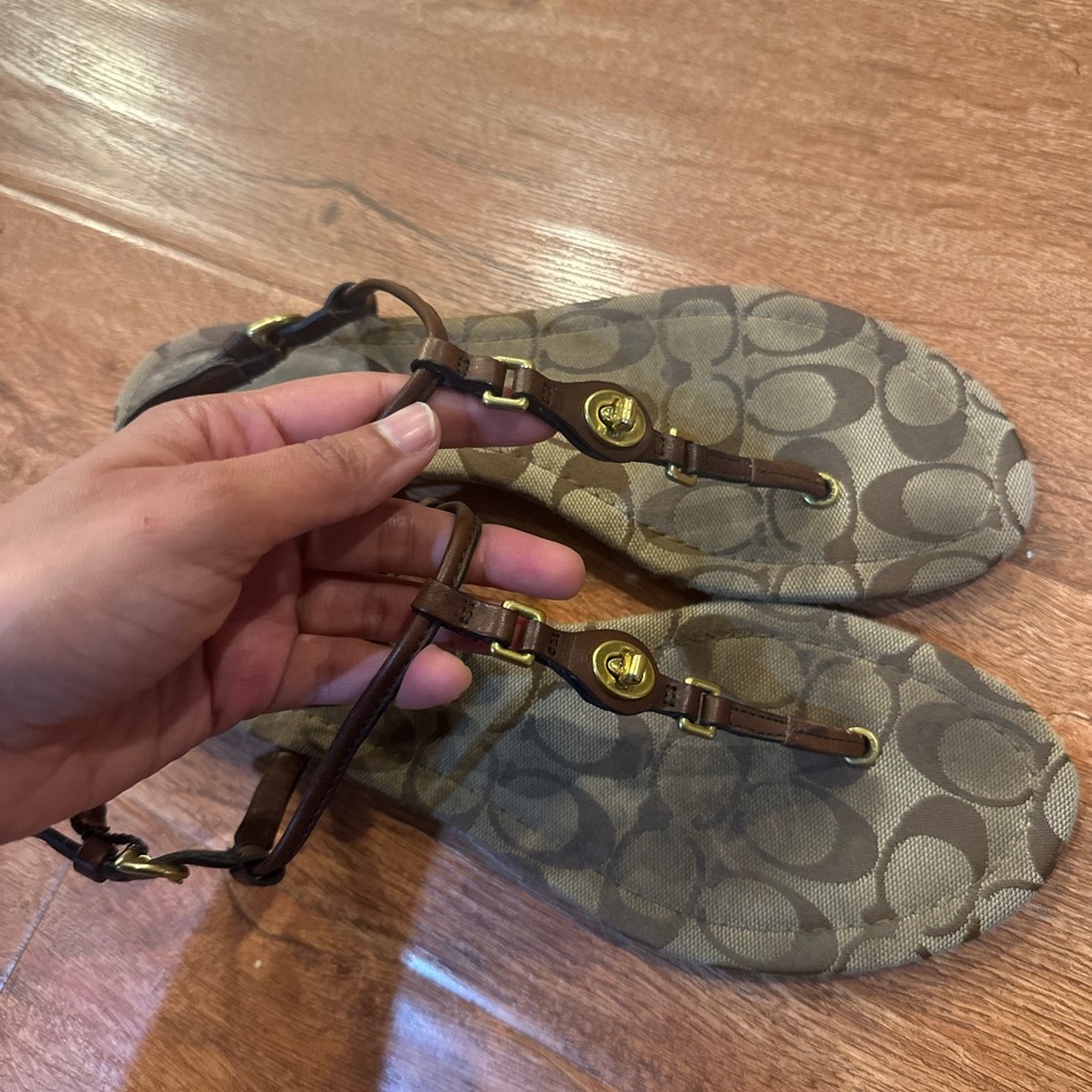 Coach Brown Patterned Sandals - image 3